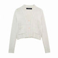 Women's Street Fashion V-neck Knitted Cardigan Coat