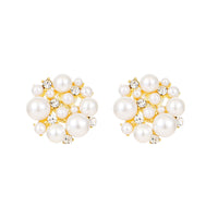 14K Real Gold Plating Light Luxury Pearl Shell Pearl Zircon Gold Plated High Color Retaining Earrings Ear Studs