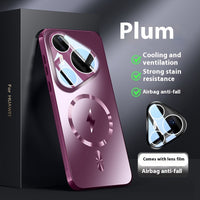 Simple Solid Color Magnetic Belt Lens Protector Phone Case