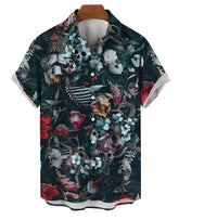 Retro Skull Head 3D Digital Printing Leisure Loose Shirt