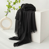 Strict Selection Summer Cotton And Linen Scarf Solid Color Simple Sun Protection