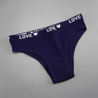 V-shaped Lady's Pure Cotton Ribbed Panties