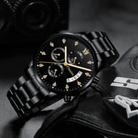 Men's Waterproof Luminous Multi-functional Diamond Quartz Watch