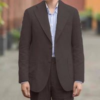 Retro Neapolitan Casual Solid-Colored Slim-Fit Blazer