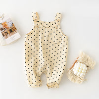 Baby Polka Dot Solid Color Shoulder Strap Overalls