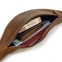 Men's Multi-functional Retro Crazy Horse Leather Belt Bag