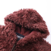 Fashion Plush Hooded Jacket Warm And Loose