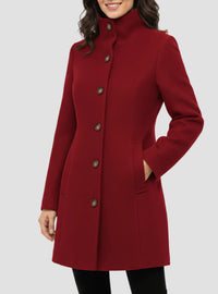 Womens Autumn Winter New Arrival Fashionable Casual Stand-Up Collar Coat