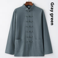 Cotton And Linen Top Chinese Style Clothing Retro Collar Buckle