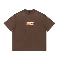 Men's Foam Color Printing Wash Short-sleeved T-shirt