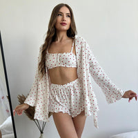 Pure Cotton Long-sleeve Underwear Shorts Pajamasbreathable And Comfortable Womens Loungewear