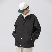 Couple Plus Size Polo Collar Jacket Loose And Simple