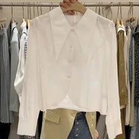 Chic Doll Collar Single Breasted Long Sleeve Thin Sweet Inside Shirt Blouse