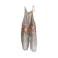 Vintage Print Wide Leg Women's Jumpsuit