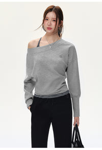 Original Shoulder Batwing Sleeve Long Sleeve T-shirt Women's Fashion Sweatpants