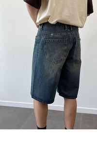 Washed Do The Old Cowboy Shorts Men's Loose Straight Shorts