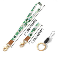 Leather-Polyester Wrist-Neck Dual-Use Keychain Lanyard