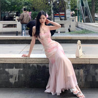 High-End Rendered Floral Print Dress Womens Summer