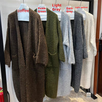 Idle Style Large V-neck Loose Long Knitted Cardigan