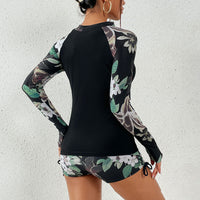 New Plus Size Printed Sunscreen Long Sleeve Surfing Suit