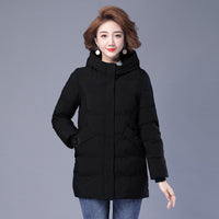 Down Cotton Clothing Coat Women's Mid-length Loose Thick