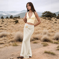 Metallic-accented Elegant And Textured Midi Skirt