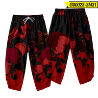 Men's Casual Sun Moon Creative Digital Printing Cropped Pants