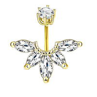 Personalized Zircon Butterfly Round Belly Button Ring
