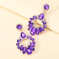 Crystal Wreath Drop Earrings Sparkly Rhinestone Statement Jewelry For Women Wedding Party Prom Festival Daily Wear