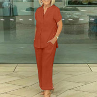 Short-sleeve Top And Pants Casual Two-piece Set