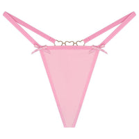 Women's T-back Love Chain Bow Low Waist Seamless Underwear