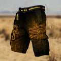 Vintage Egyptian Print Men's Casual Shorts