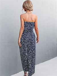 Fashionable Printed Wrap-Style Womens Jumpsuit