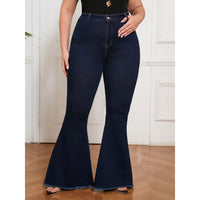 Curvy Fit High Waisted Flared Jeans For Women Plus Size Sret