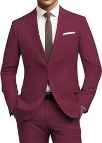 Men's Suit Slim Fit 2-piece Set Casual Business Set