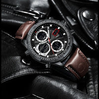 Mens Sports PU Leather Belt Quartz Watch