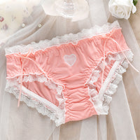 Soft Ice Silk Underwear Women's Double-layer Antibacterial Lace Lace Briefs