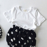 Summer Unisex Baby Round Neck Short Sleeve T-shirt Versatile Half Sleeve Pants Bulky Underpants Children's Suit