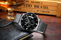 Men's Waterproof Luminous Multi-functional Diamond Quartz Watch