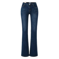 Slim-fit Washed Denim Jeans With Built-in Hip-padding To Elongate The Legs