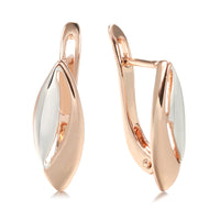 Two-tone Peach Heart Earrings European And American All Match Personality
