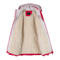 Winter Fleece-lined Thick Middle-aged Mom's Lamb Fleece Hooded Down Cotton Coat For Women