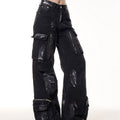 Make Old Graffiti Dyed Multi Pocket Workwear Jeans