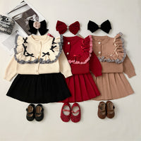Internet Celebrity Ruffled Bow Little Princess Suit
