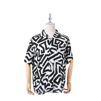 Men's Shirt Rayon Printed Cardigan Short Sleeve Beach Shirt