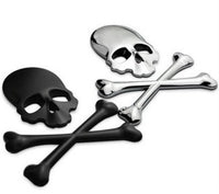 Car Personality Metal Skull Logo Wansan Harley Skull Sticker Car