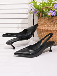 Sexy Patent Leather Women Pointed Toe Stiletto Toe Box Sandals