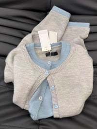 Autumn And Winter New Fake Two-piece Knitted Sweater Coat For Women