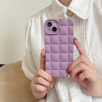Purple Lattice Fashionable Silicone Phone Shell