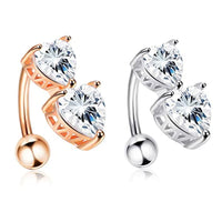 Peach Heart Cross-border Zircon Water Drop Belly Button Ring Doctor